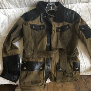 Barbour gold label belted fashion utility jacket